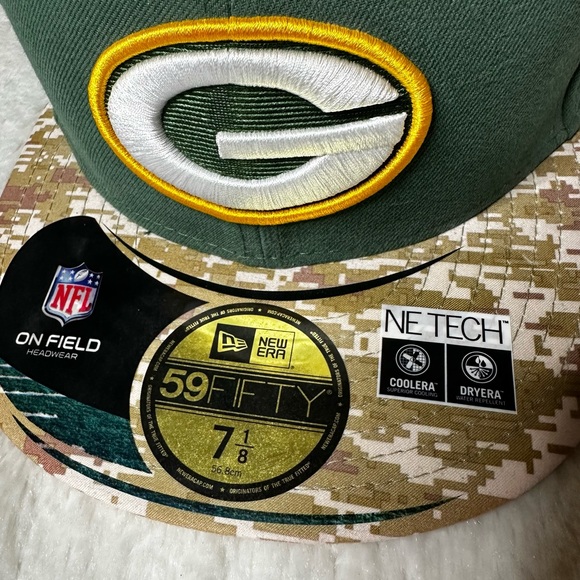 NWT New Era Green Bay Packers NFL Salute to Service Fitted Cap Men’s 7 1/8 - Picture 6 of 11